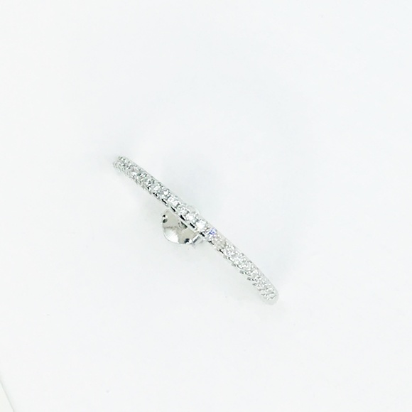 Pave Crystal Earlobe Cuff Stud Earring in Silver - Picture 6 of 8